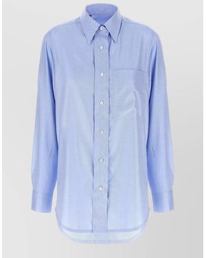 Brioni Sea Island Cotton Long Sleeve Shirt - Blue