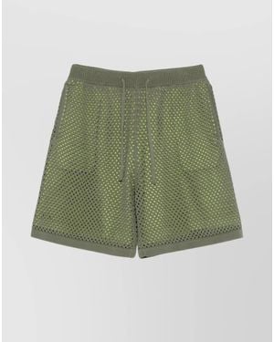 KENZO Mesh Shorts With Rear Patch Pocket - Green