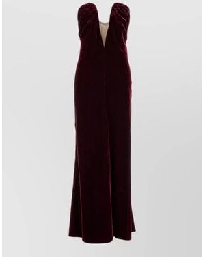 Giorgio Armani Velvet Maxi Dress - Purple