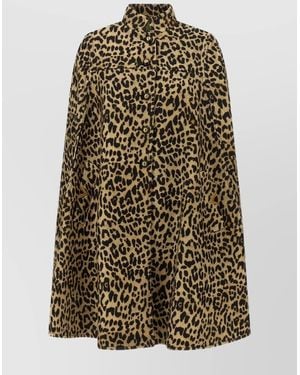 Valentino Garavani Wool Leopard Print Cape - Multicolor