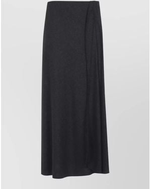 Giorgio Armani High Waist Skirt Comfortable Draped Pleated - Black