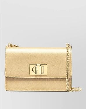Furla 1927 Leather Clutch Bag - Natural