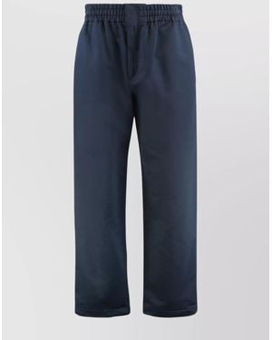 Bottega Veneta Relaxed Wide-Leg Silk Cotton Trousers - Blue