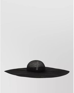 Junya Watanabe Dome Crown Sheer Texture Wide Brim Hat - White