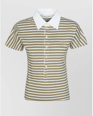 Golden Goose Polo Shirt Short Sleeves Striped Collar Detail - Multicolour