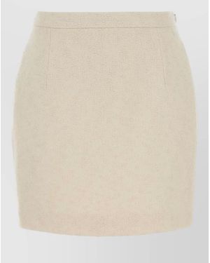 Alessandra Rich Tweed High-Rise Mini Skirt - Natural