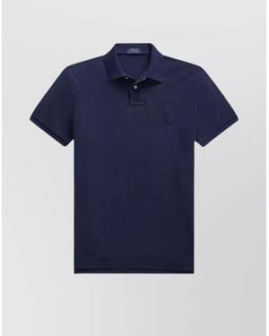 Ralph Lauren Short Sleeve Polo Shirt Collar - Blue