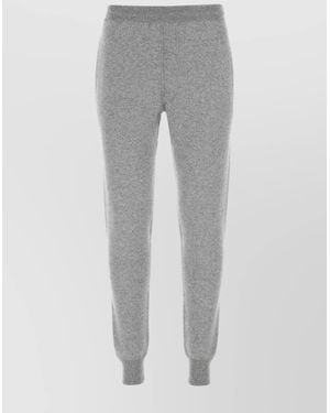 Prada Cashmere Ribbed Cuff Track Trousers - Grey