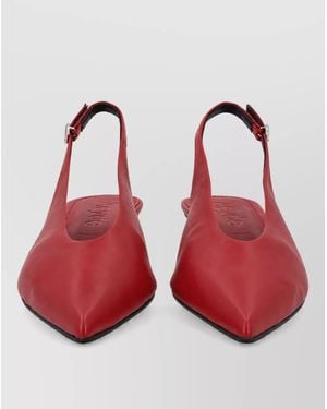Aeyde Leather Kitten Mules - Red
