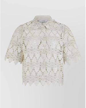 FRAME Shirt Lace Buttons Regular Fit Short Sleeves - White