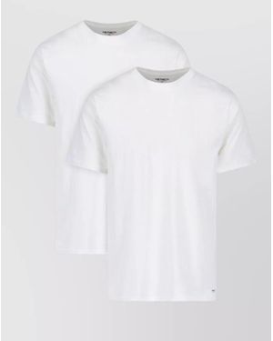 Carhartt Plain Crew Neck T-Shirt Short Sleeves - White
