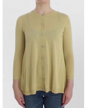 Dolce & Gabbana Silk Cardigan Lightweight Knit Longline Silhouette - Green