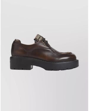 Miu Miu Lace-Up Shoes Featuring Chunky Sole - Brown