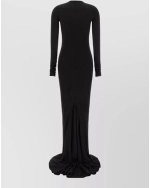 Rick Owens Cotton Long-Sleeve Maxi Gown - Black