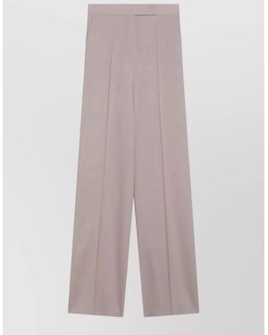 Max Mara High Waist Wide Leg Pleated Trousers - Multicolour