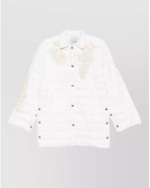 ERMANNO FIRENZE Long Nylon Down Jacket Three Quarter Sleeves - White