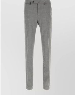 PT Torino Stretch Cotton Chino Trousers Belt Loops - Grey