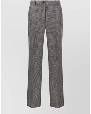 P.A.R.O.S.H. Tailored Pants Belt Loops Back Pockets - Gray