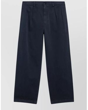 Prada Tailored Pants Wide Leg Pleated Waistband - Blue