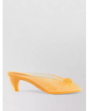 Chloé Jelly Peep Toe Sabots Kitten Heel - Yellow