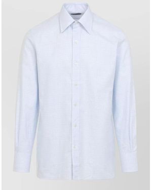 Tom Ford Checked Cotton Shirt - White