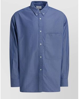 Beams Plus Cotton Oxford Shirt - Blue