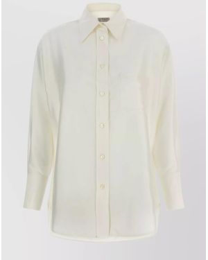 Alberto Biani Silk Long-Sleeve Shirt - White