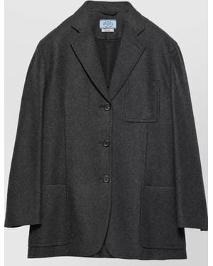Prada Single-Breasted Coat - Black