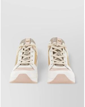Michael Kors Georgie Sneaker Metallic Accents Rubber Sole - Natural