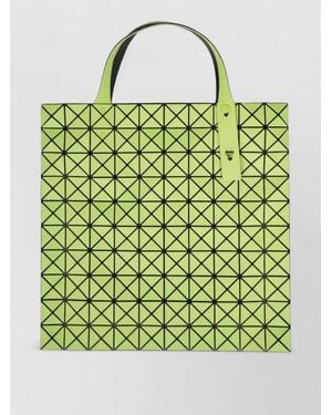 Issey Miyake Geometric Pattern Tote Bag Top Handle - Green