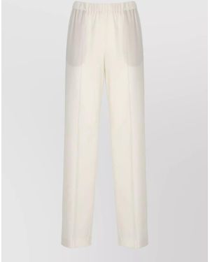 Fabiana Filippi Straight Leg Trousers Rear Light Detail - White