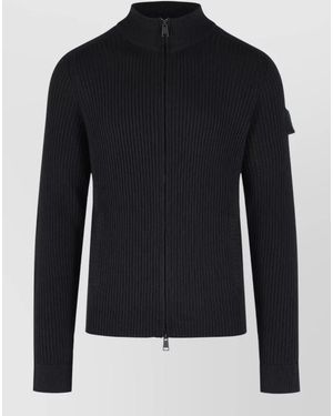 Premiata Merino Wool Jumper High Collar Pockets - Blue