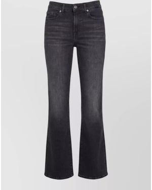 7 For All Mankind High Rise Flared Leg Denim Jeans - Blue