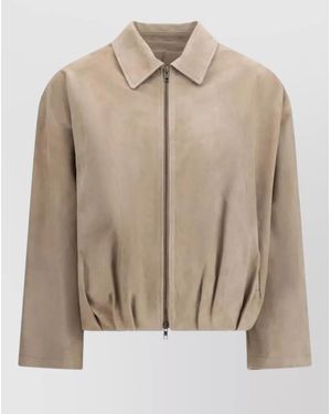 Salvatore Santoro Suede Bomber Jacket - Natural