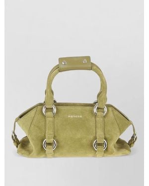 McQueen Small Farringdon Suede Shoulder Bag - Green