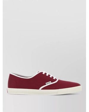 Prada Tiziano Low Canvas Trainers Rubber Sole - Red