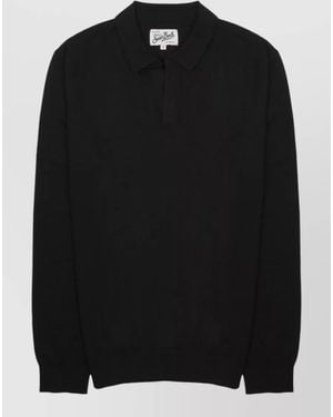 MC2 Saint Barth Merino Wool Polo Shirt - Black