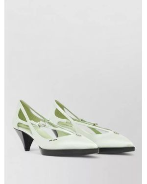 Prada Silk Mid Heel Court Shoes - Green