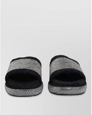 Dolce & Gabbana Crystal Embellished Platform Slippers - Black