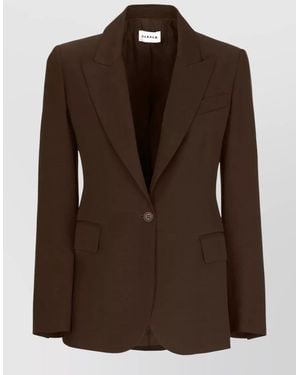 P.A.R.O.S.H. Tailored Peak Lapel Blazer Jacket - Brown