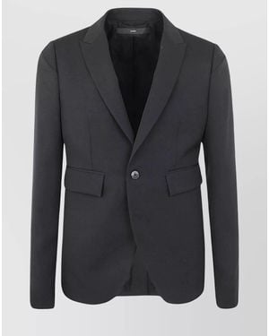 SAPIO Wool Single Breasted Blazer Jacket - Black