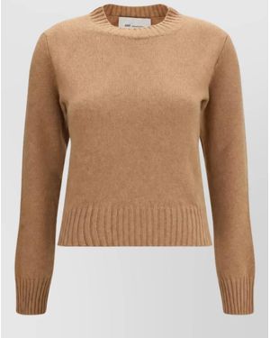 Ami Paris Cashmere Ami De Coeur Ribbed Crew-Neck Sweater - Multicolor