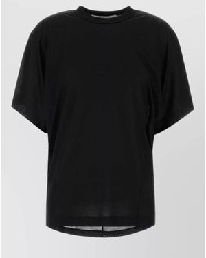 Carven Silk Oversized T Shirt Crew Neck - Black