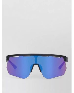 Facehide Sunglasses Rectangular Rimless Frame Statement Lenses - Blue
