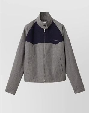 Miu Miu Gingham Check Punto Stoffa Blouson Jacket - Gray