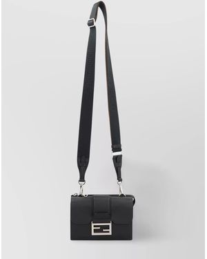 Fendi Double Leather Crossbody Bag - White