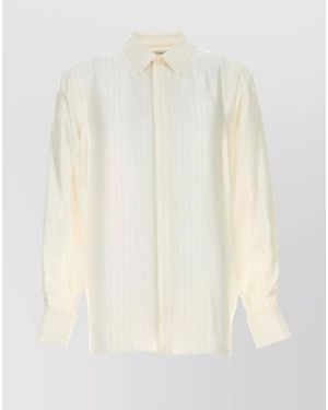 Saint Laurent Striped Silk Shirt - White