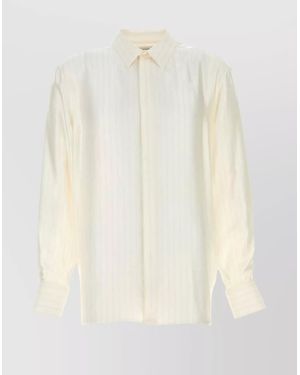 Saint Laurent Striped Silk Shirt - White