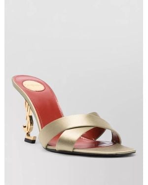 Saint Laurent Logo-Embellished Satin Sandals - Pink