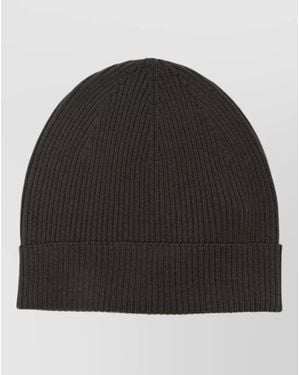 Rick Owens Ribbed Beanie Stretch Fit Design - Black